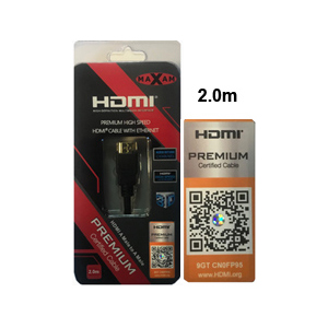 MAXAM 2M HDMI CABLE M-M- PREM CERT CABLE