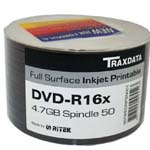 TRAXDATA 16X DVD-R FF INKJET PRINTABLE