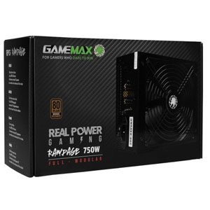 GameMax 750W RPG Rampage Fully Modular PSU, 80+ Bronze, Flat Black Cables, Power Lead Not Included