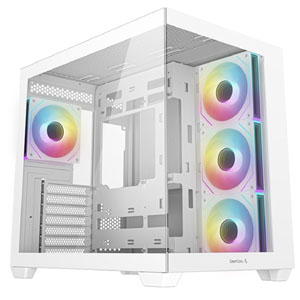 DeepCool CG530 4F Mid-Tower Case with Tempered Glass Panels, 4 Pre-Installed ARGB Fans, and Optimal Airflow Support, White
