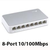 TP-LINK (TL-SF1008D V12) 8-Port 10/100 Unmanaged Desktop Switch, Plastic Case