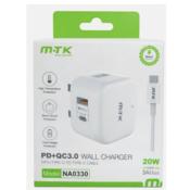 MTK PD+QC3.0 WALL CHAGER  + TC TO TC LEAD INCLUDED